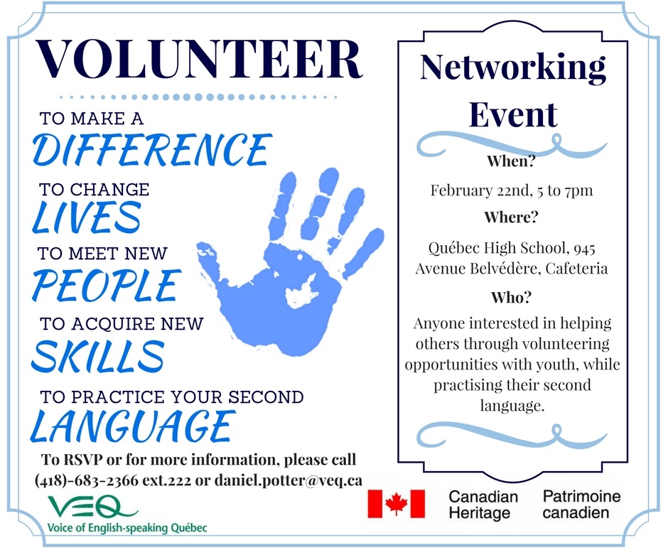 Volunteer Networking Event @ Québec High School