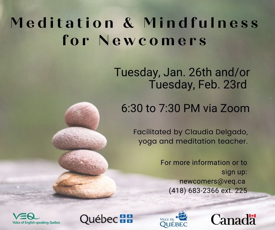Meditation and Mindfulness for Newcomers @ Via Zoom