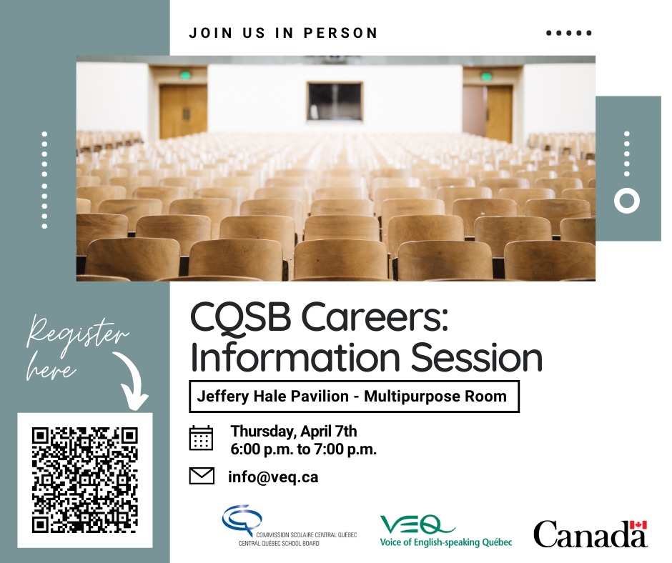 CQSB Careers Info Session @ Multipurpose Room, Jeffery Hale Pavilion