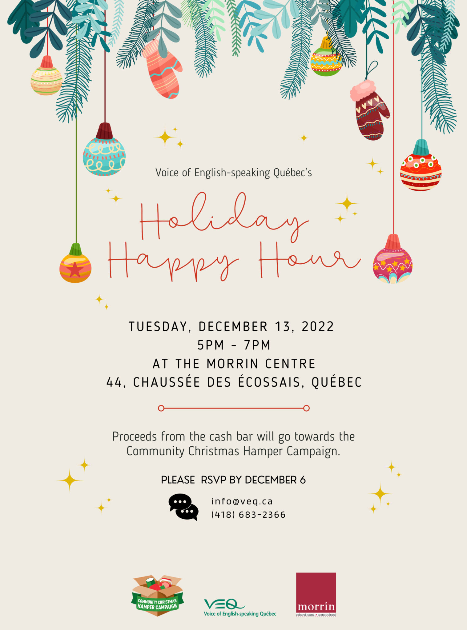 Holiday Happy Hour 2022 @ Morrin Centre