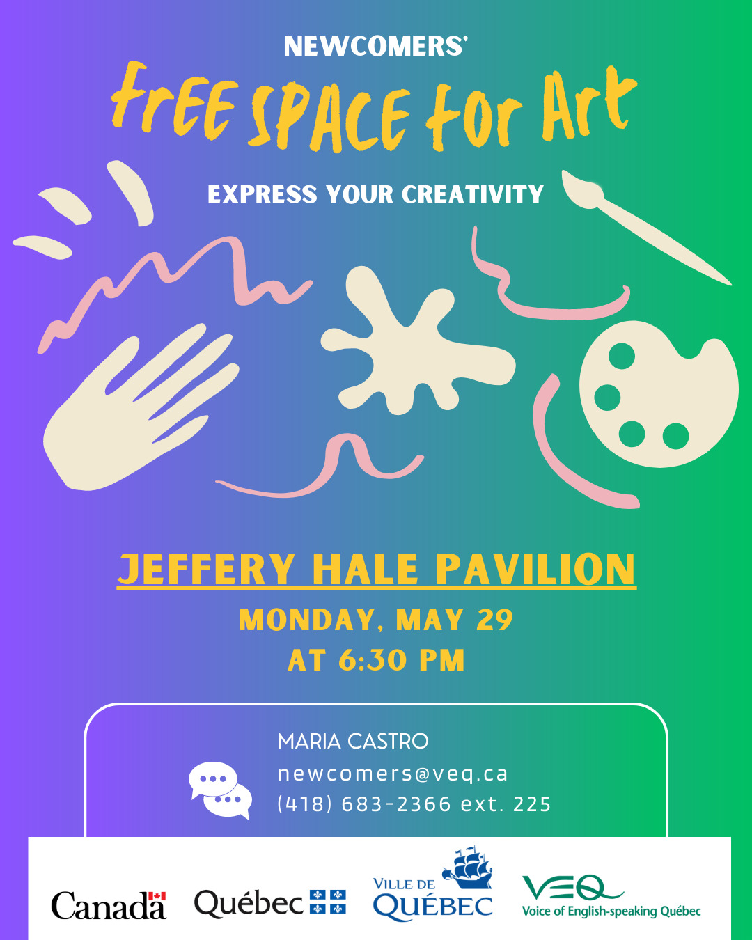 CANCELLED - Newcomers' Free Space for Art @ Jeffery Hale Pavilion