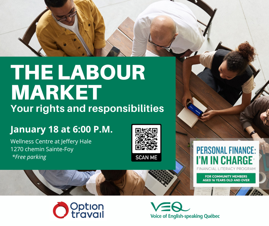 Workshop - The Labour Market: Your Rights and Responsibilities @ Wellness Centre at Jeffery Hale Multipurpose Room