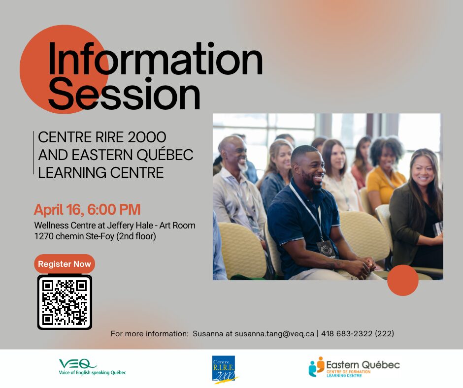 Info Session with Centre RIRE 2000 and Eastern Quebec Learning Centre @ Wellness Centre at Jeffery Hale Art Room