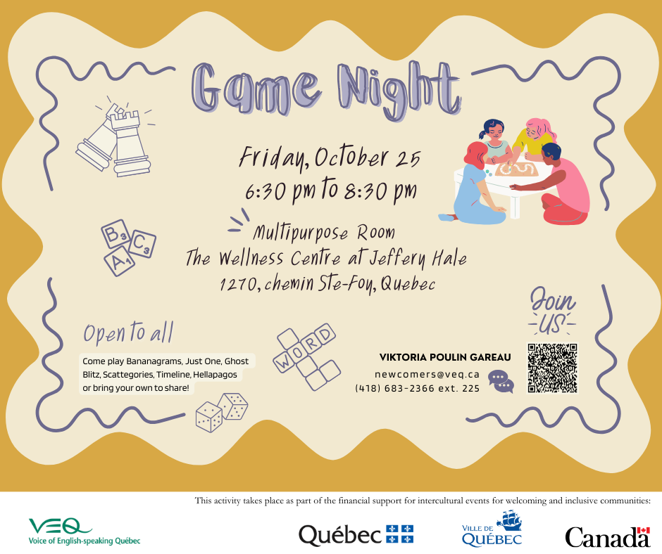 VEQ's Game Night, open to all @ Multipurpose Room, Jeffery Hale Pavilion