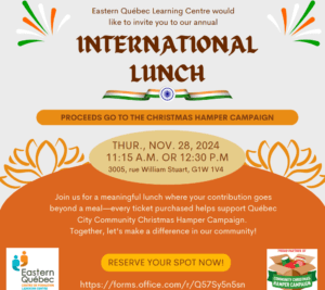 International Lunch Fundraising - EQLC @ Eastern Quebec Training Centre